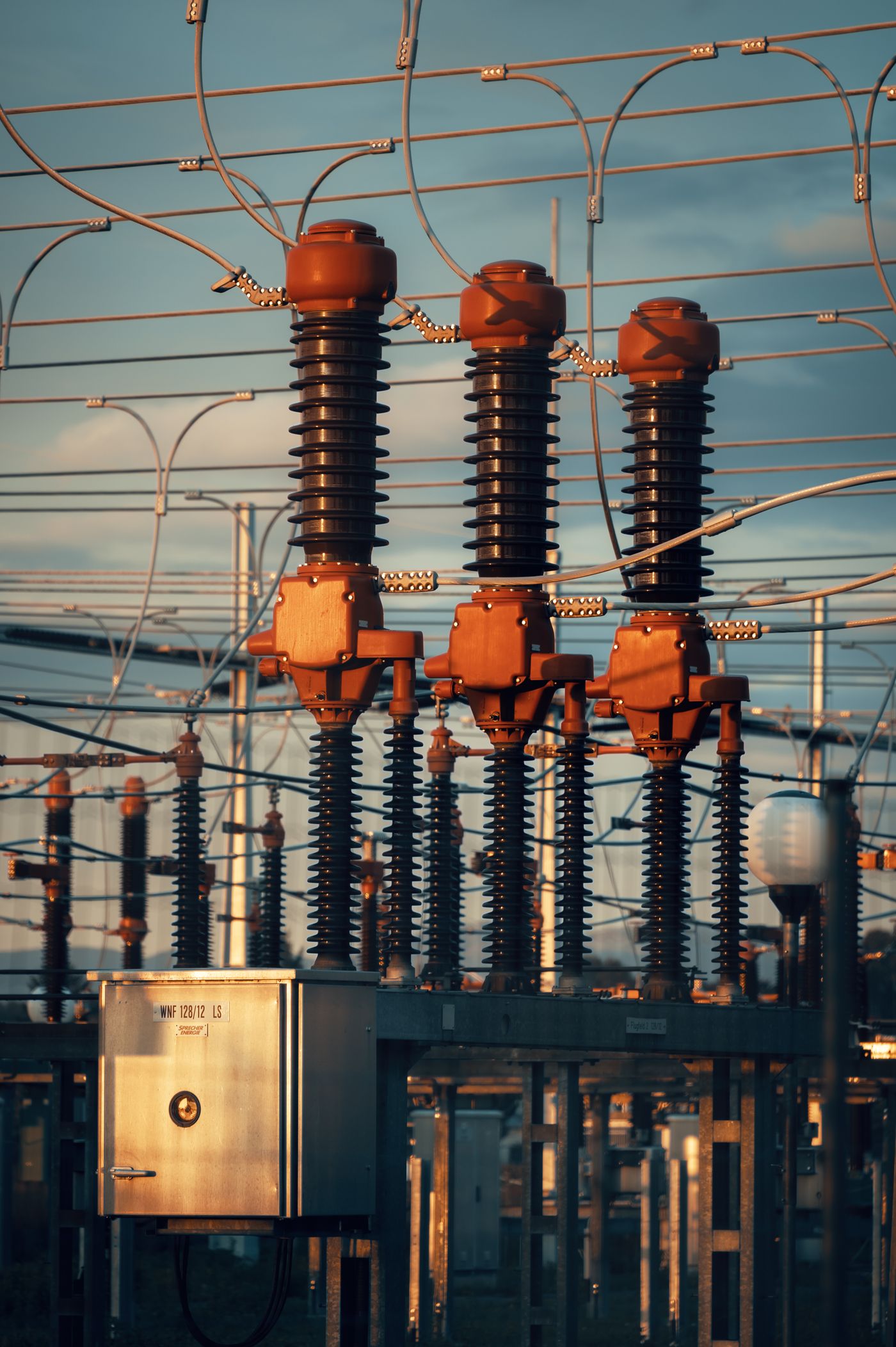Industry photograph of a large electrical substation