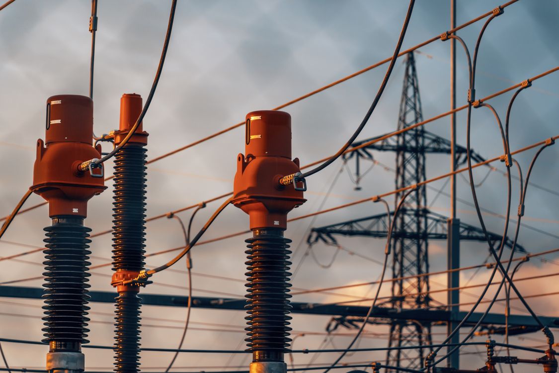 High Voltage Power Lines at Sunset · Free Stock Photo