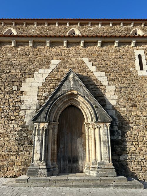 Free Historic stone doorway of a medieval building in Lourinhã, Lisbon, Portugal. Stock Photo