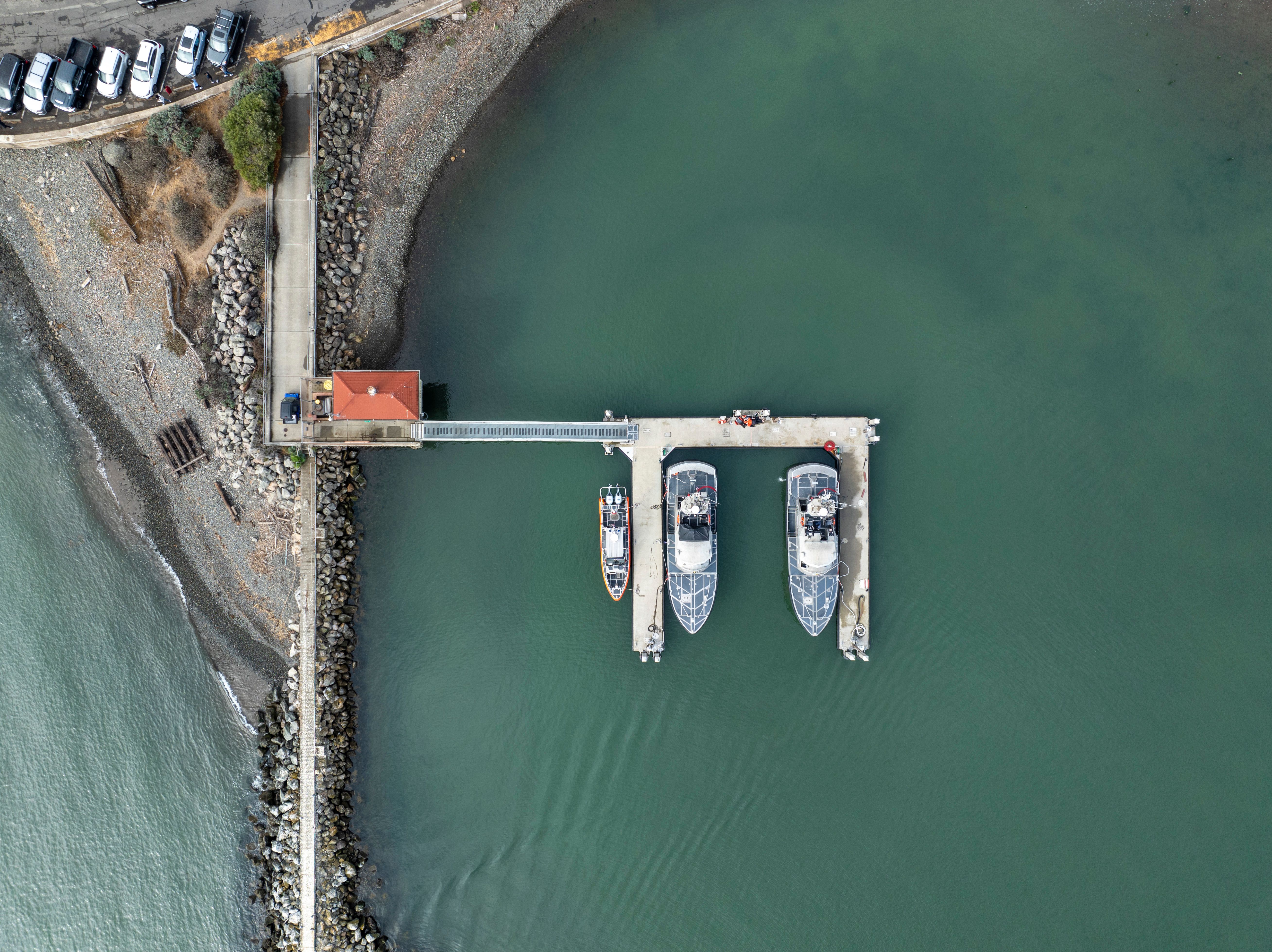 Aerial View of Marina with Docked Boats · Free Stock Photo