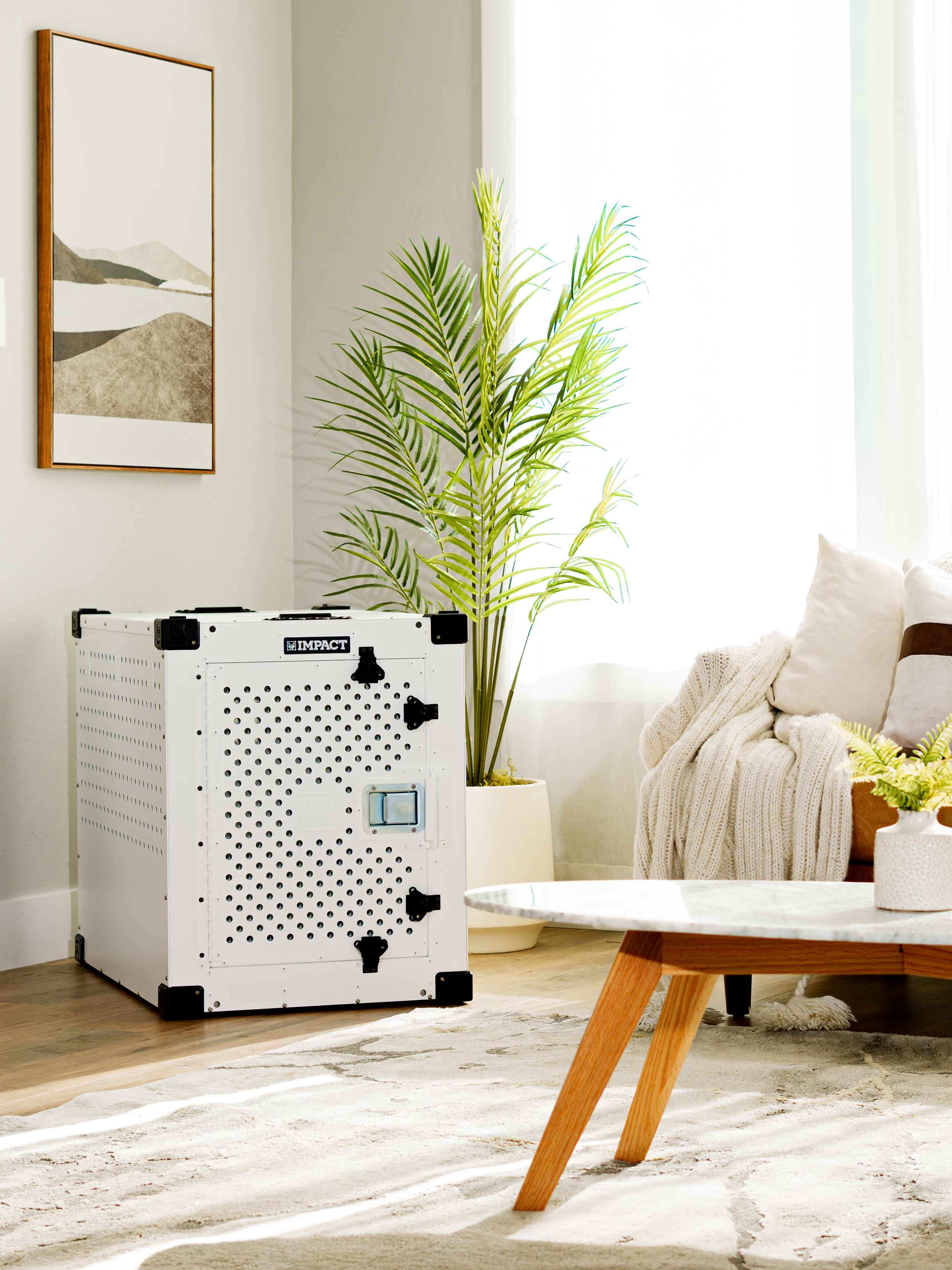 Stylish Living Room with Impact Dog Crate · Free Stock Photo