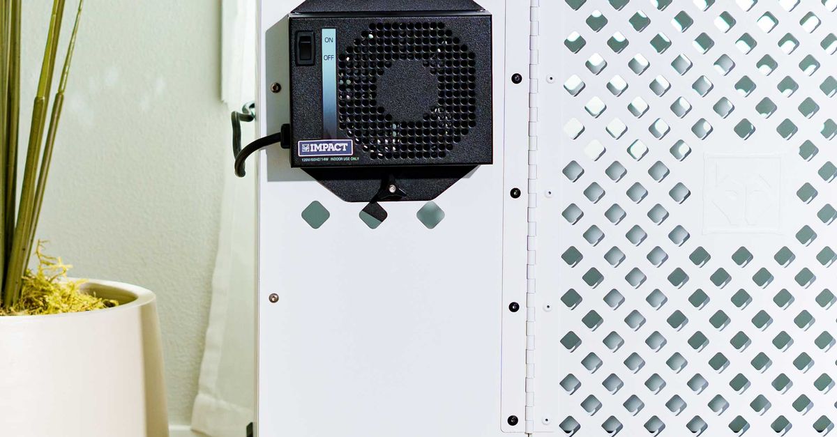 Dog Crate With Air Conditioning And Ice Chest Storage photo