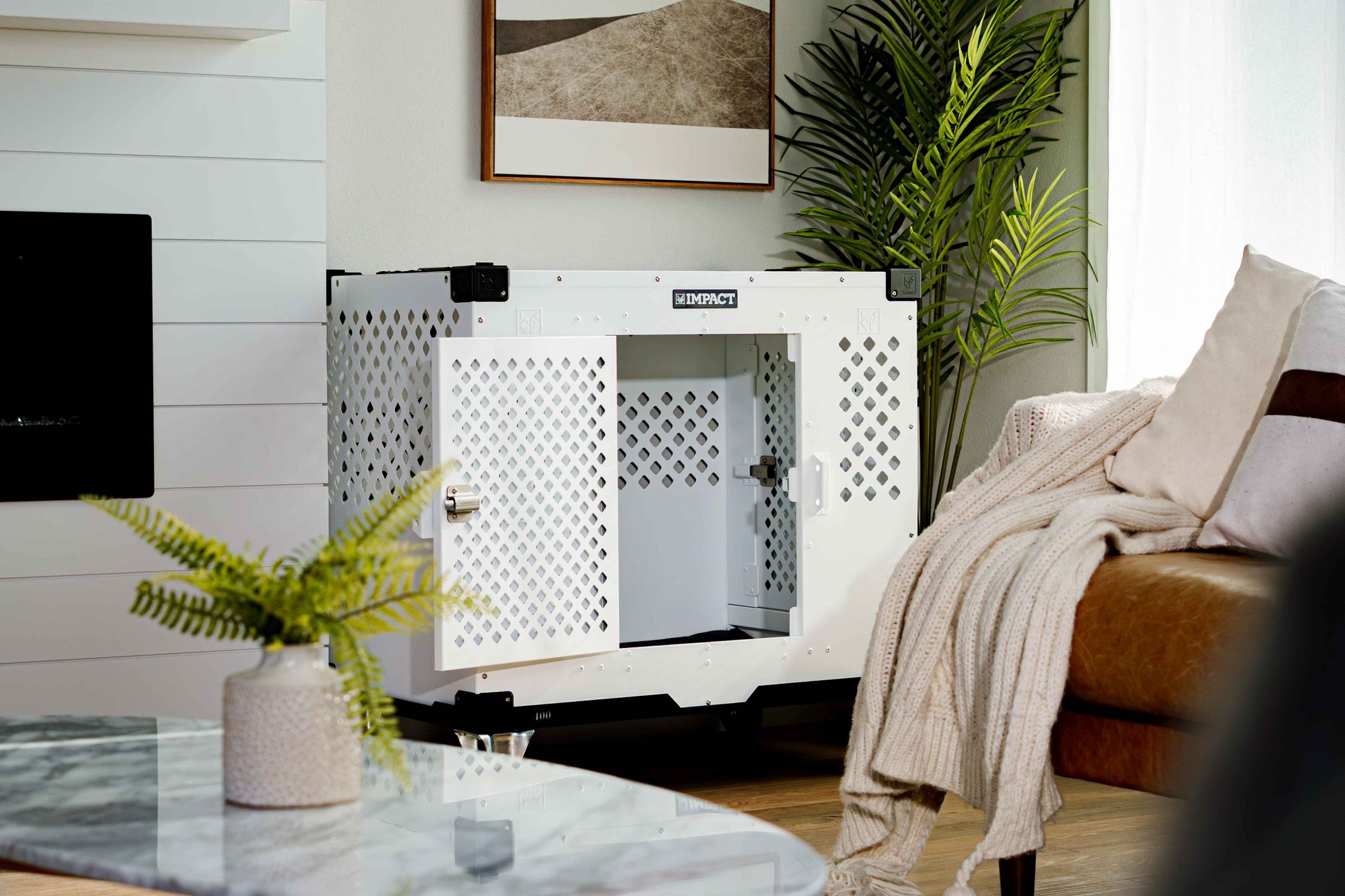 Stunning Fun Modern Dog Crate Credenza Living Room image