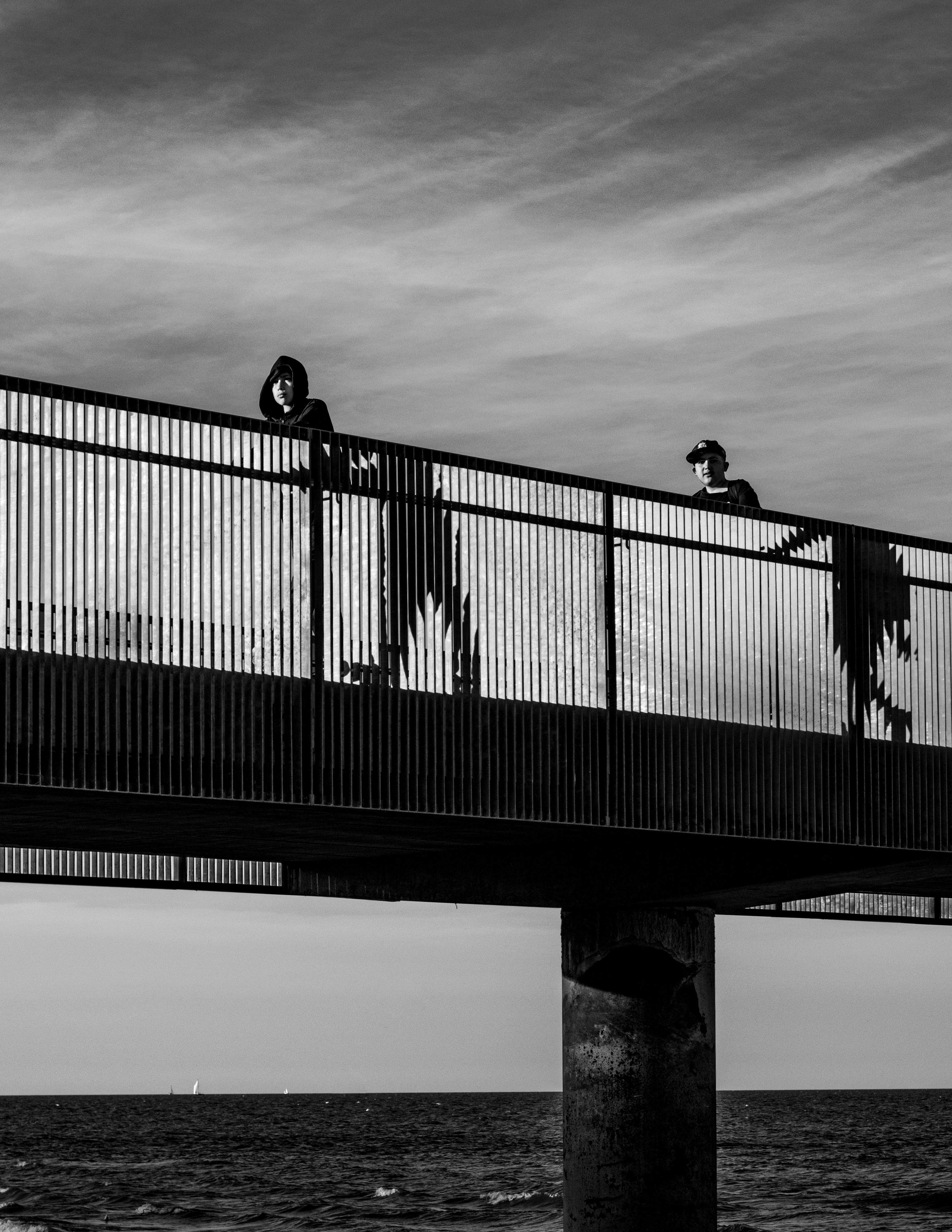 Black and White Urban Bridge Scene in Buenos Aires · Free Stock Photo