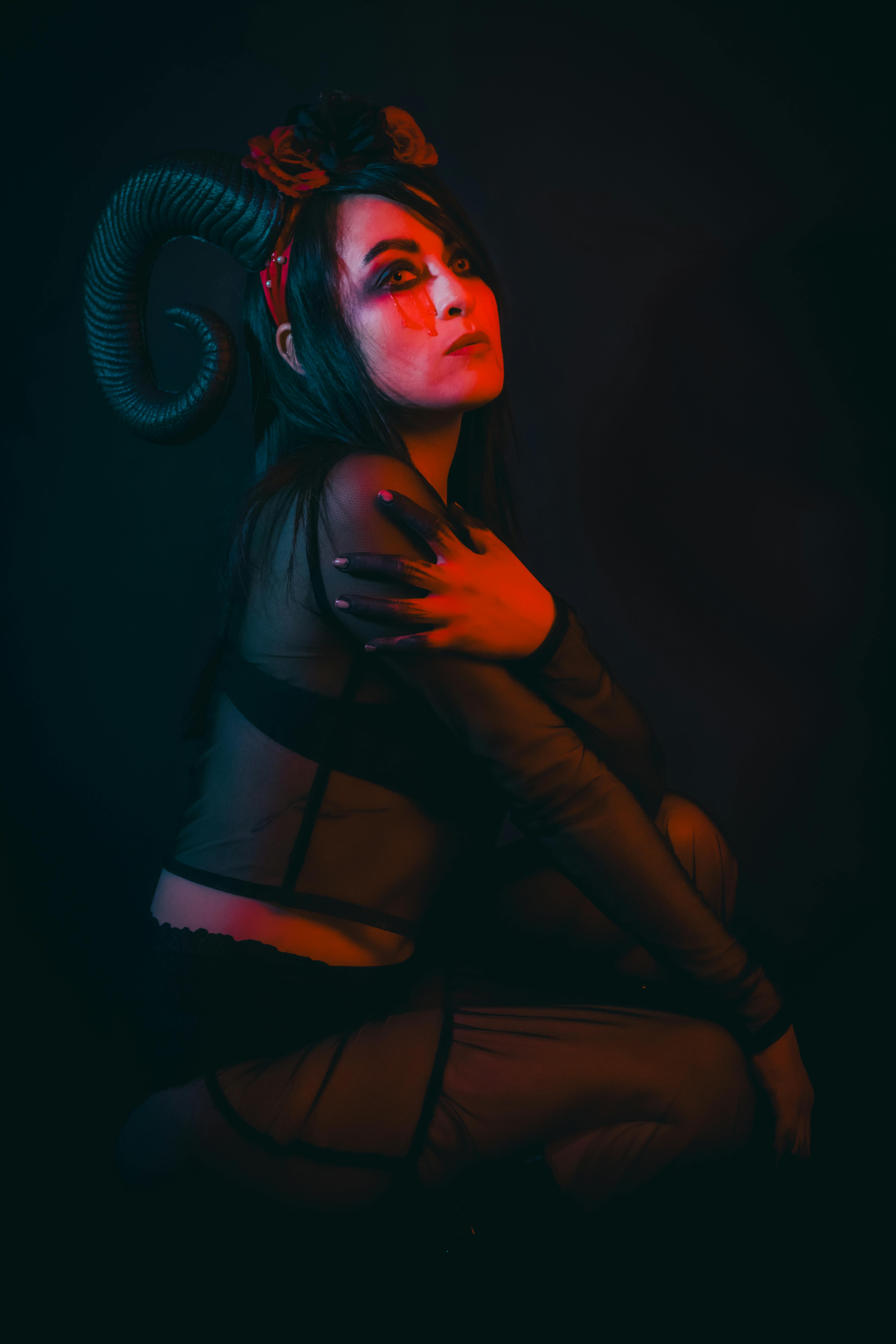 grátis Retrato De Arte De Halloween Assustador Com Estética Sombria Foto profissional