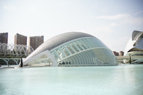 Free Captivating view of L'Hemisfèric and City of Arts and Sciences in Valencia, Spain. Stock Photo