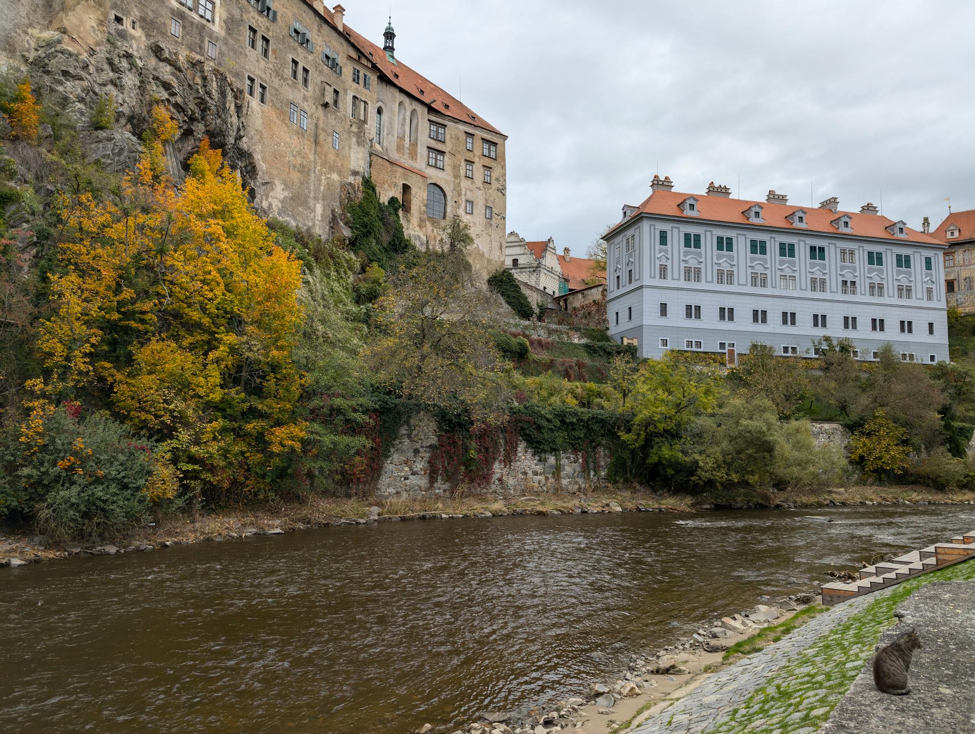 Historic Český Krumlov Castle in Autumn