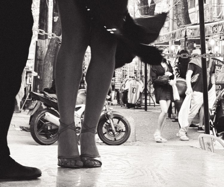 Couple in an abrazo during a milonga