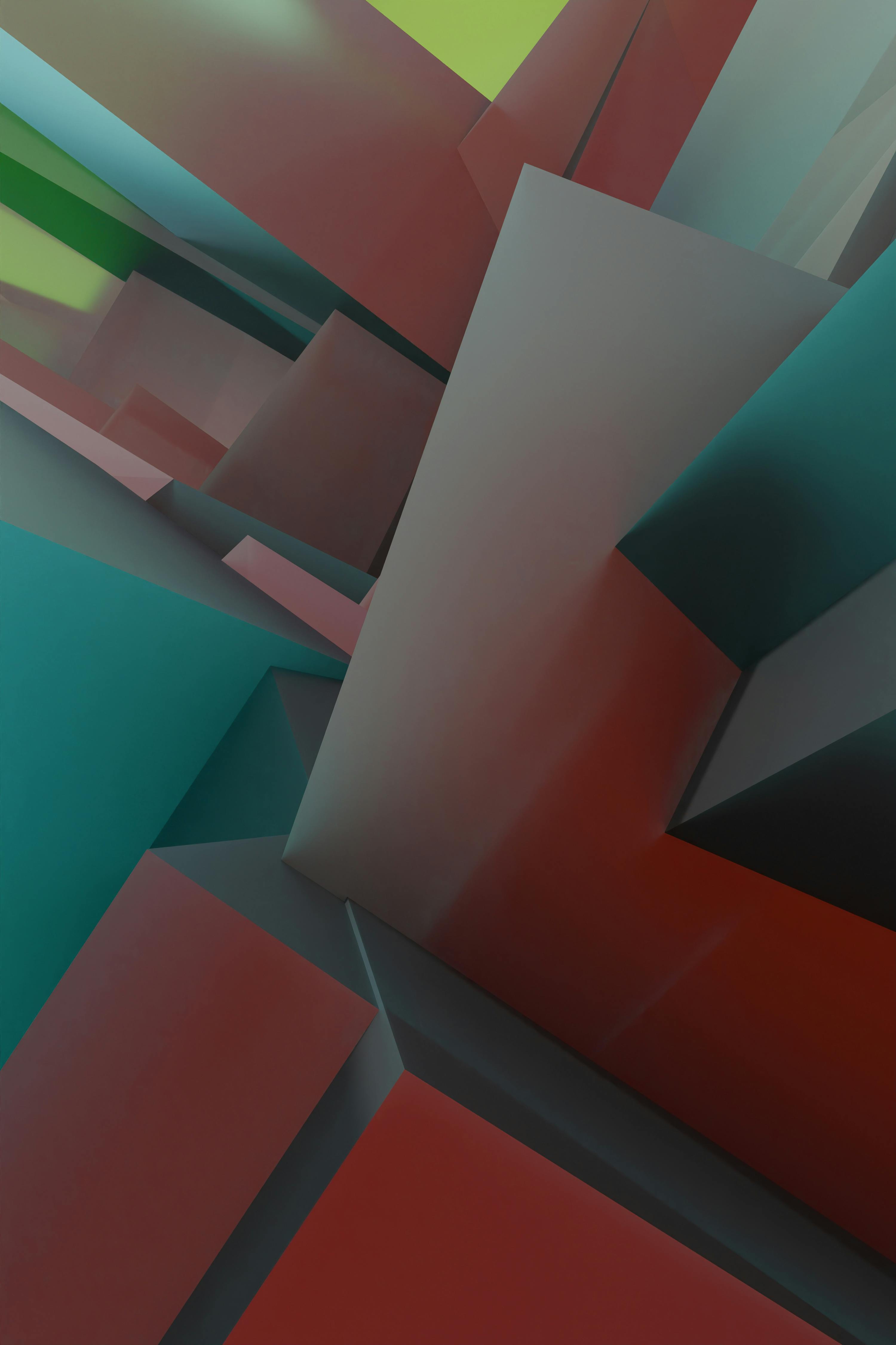 3D geometric shapes in vibrant tones, perfect for modern designs.