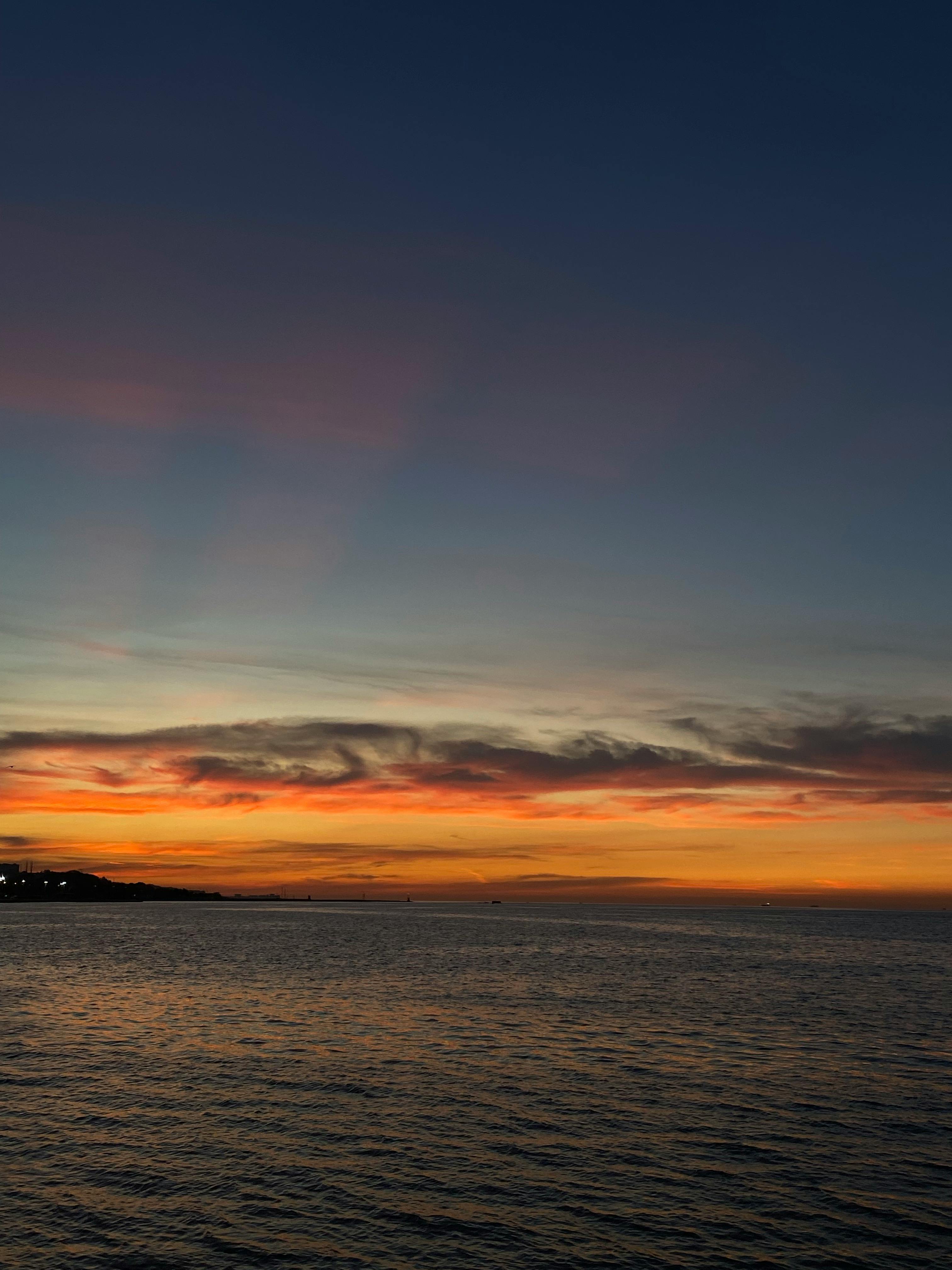 stunning ocean sunset with colorful sky