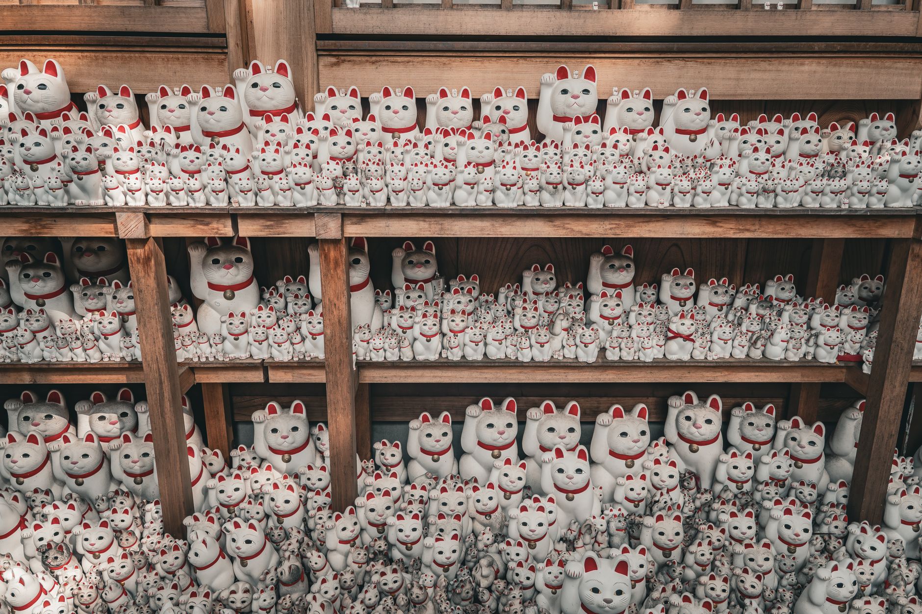 猫を祀る寺に奉納された招き猫の意匠