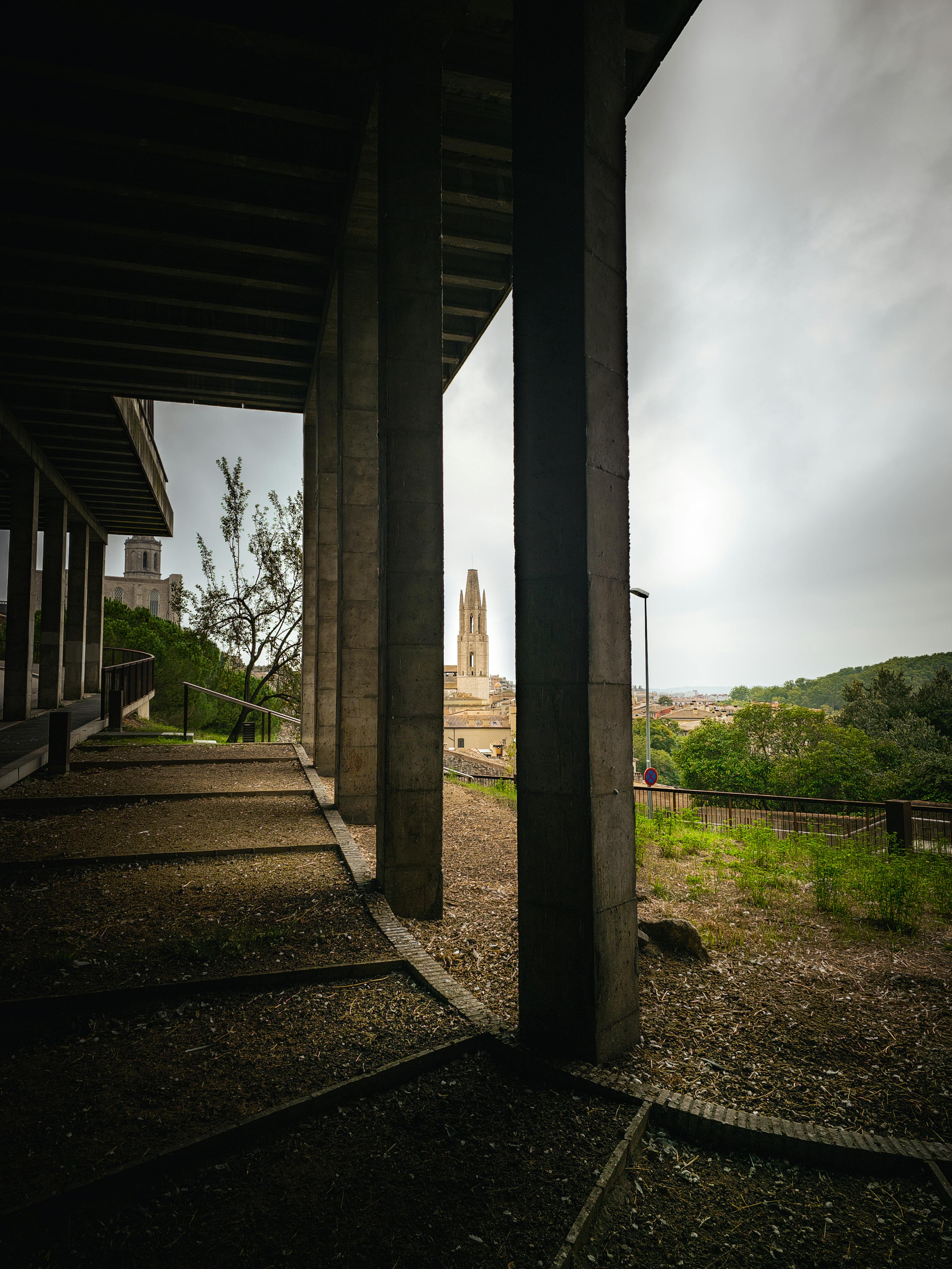 architectural view of girona cathedral in spain