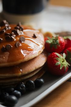 Chocolatey Chip Chocolatey Chip Flavored Pancakes