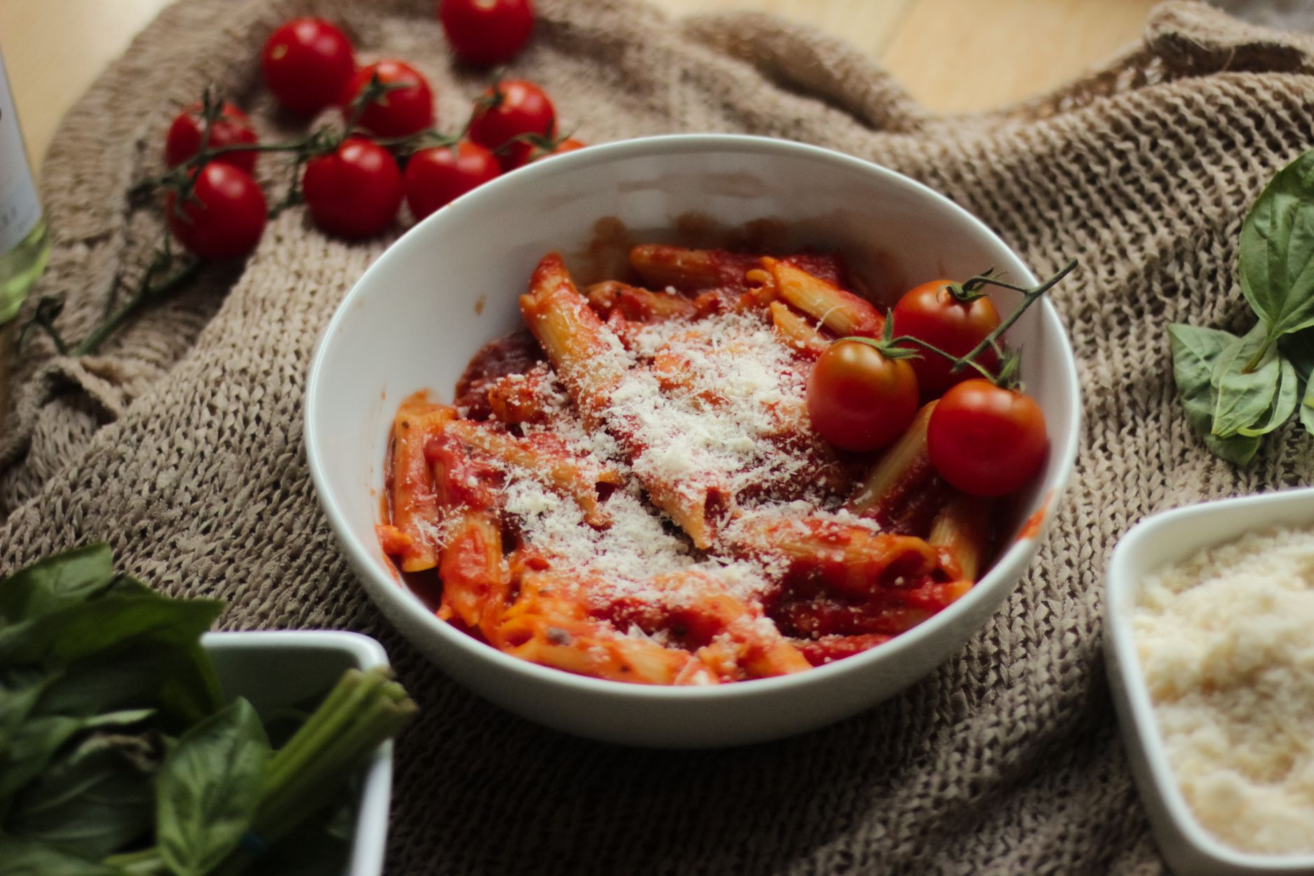 Homemade tomato sauce simmering in pot