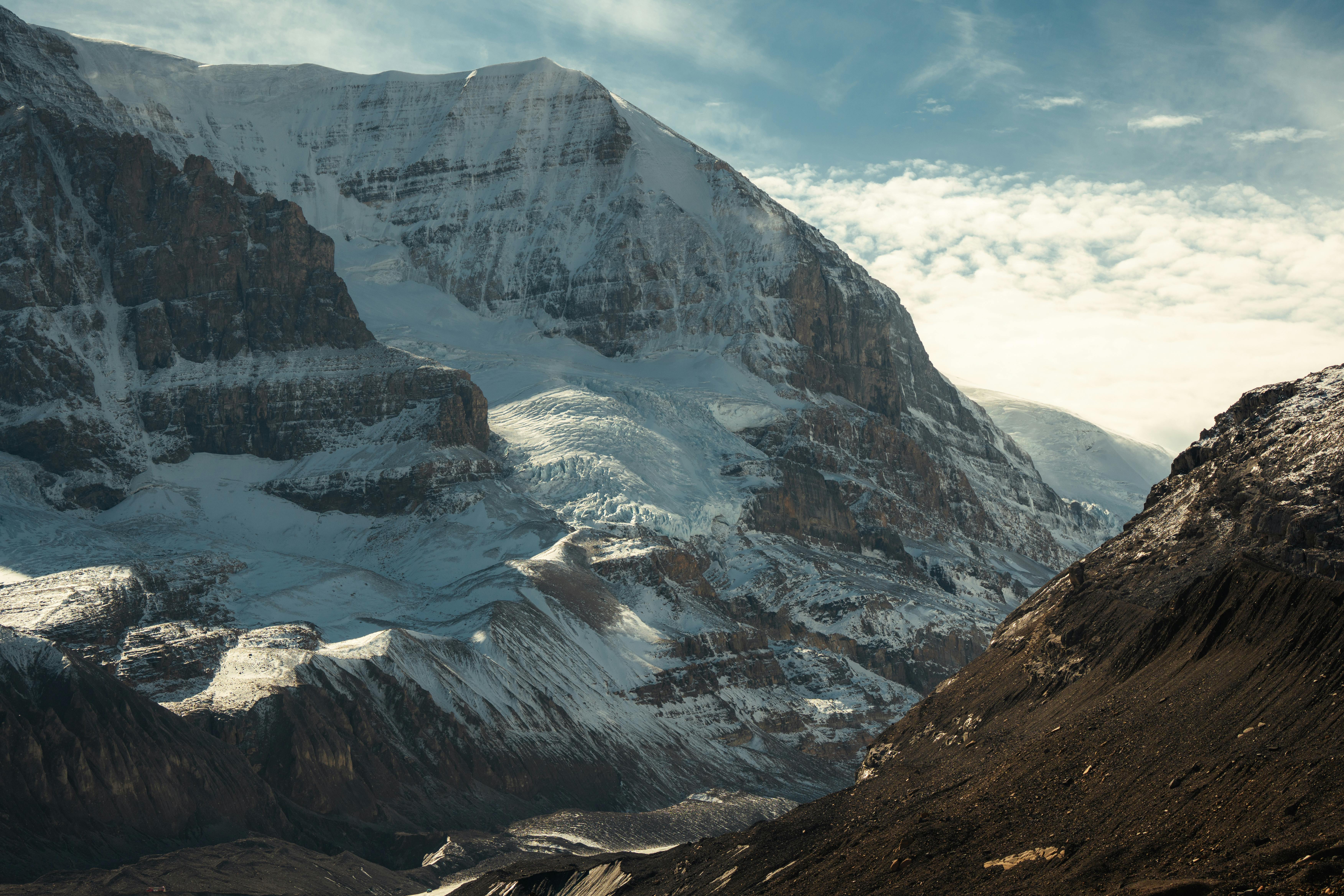 snow capped mountain landscape scene