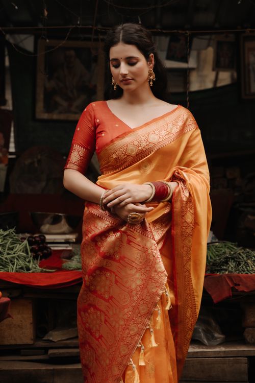 Elegant Woman in Traditional Indian Saree · Free Stock Photo