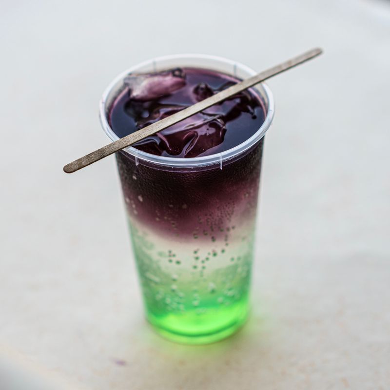 Layered purple and green iced drink — photo by Kunal Lakhotia on Pexels