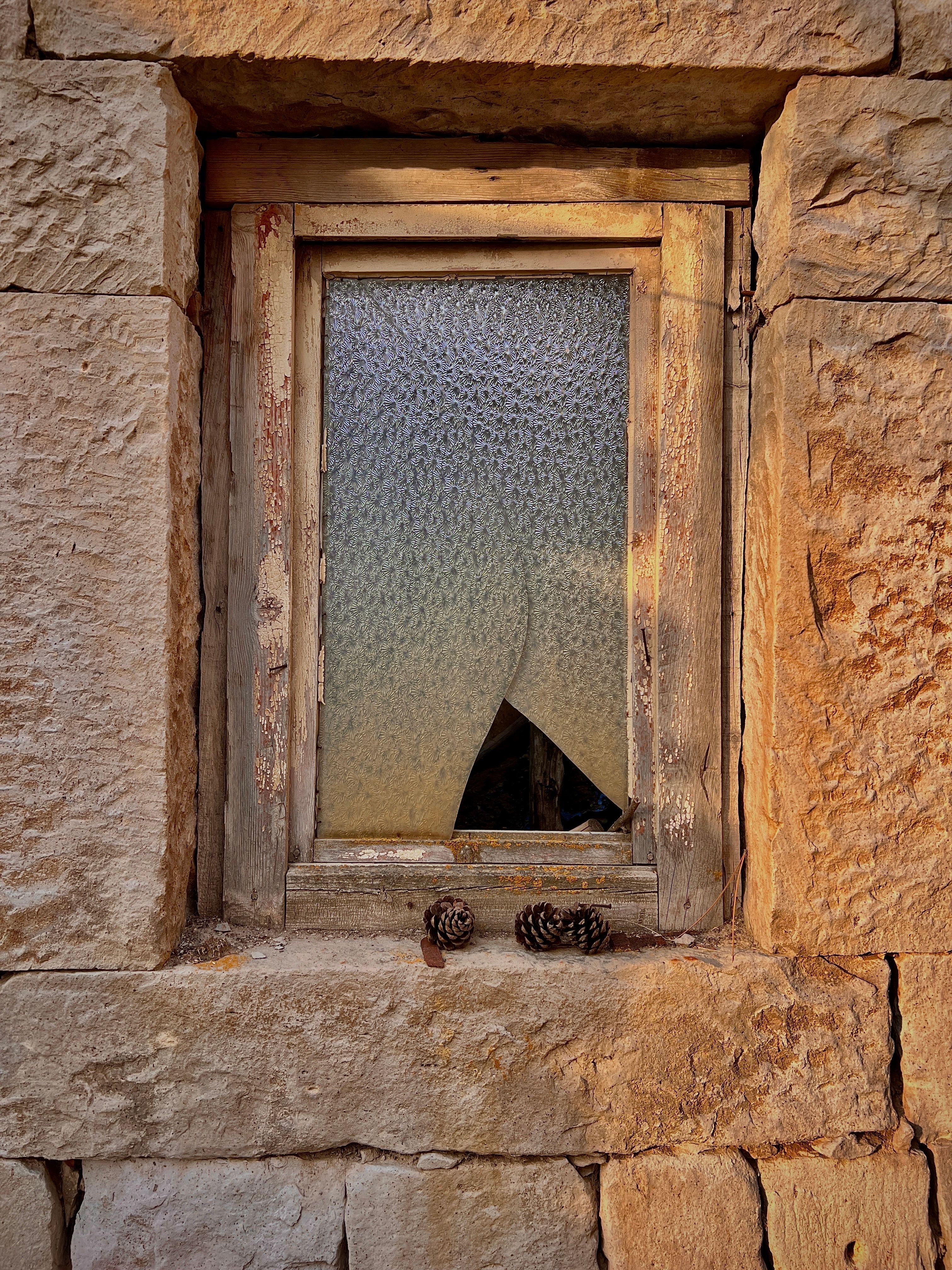 Rustic Broken Window with Stone Surround · Free Stock Photo