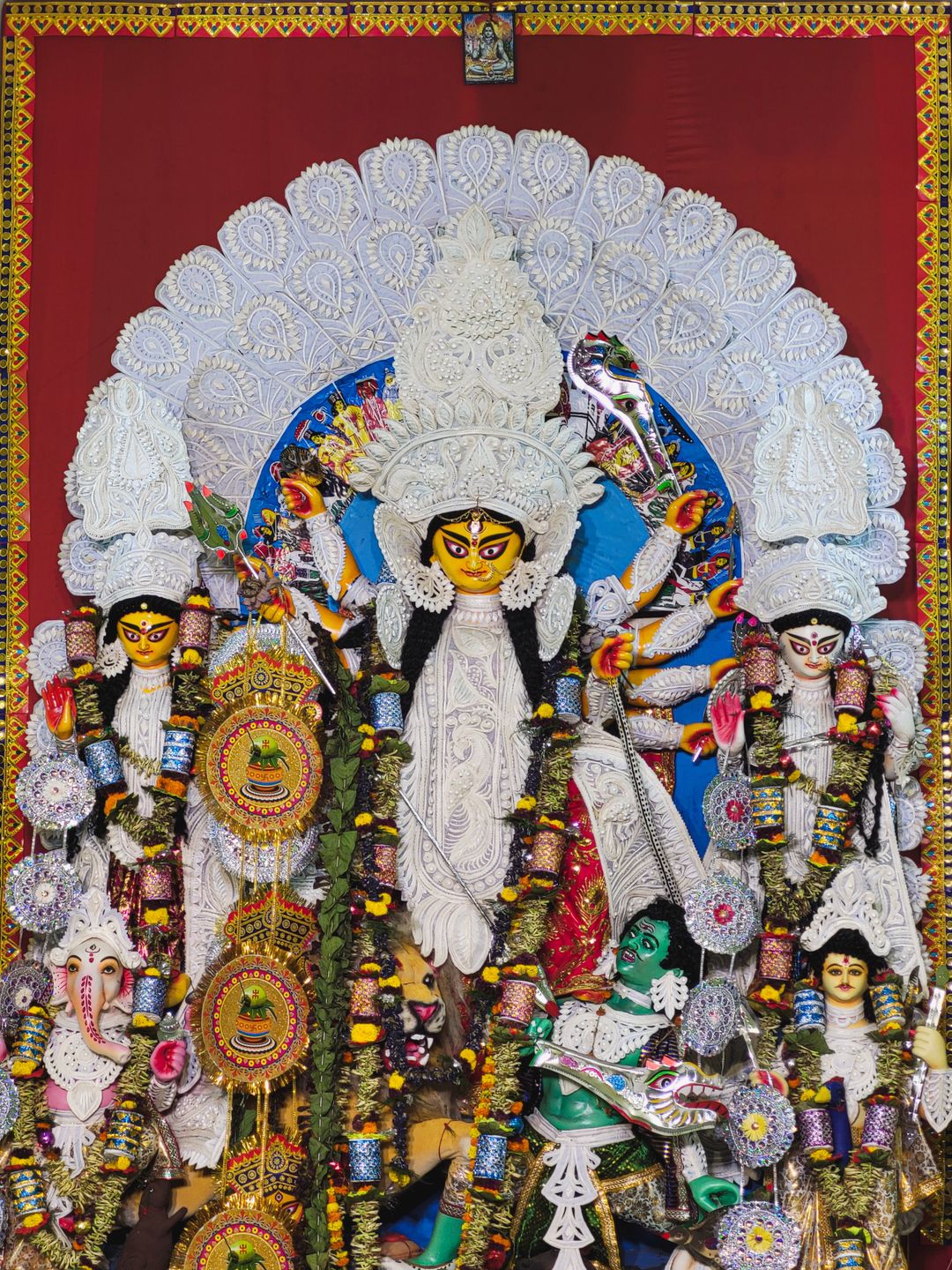 Intricate Durga Puja idol in Kolkata