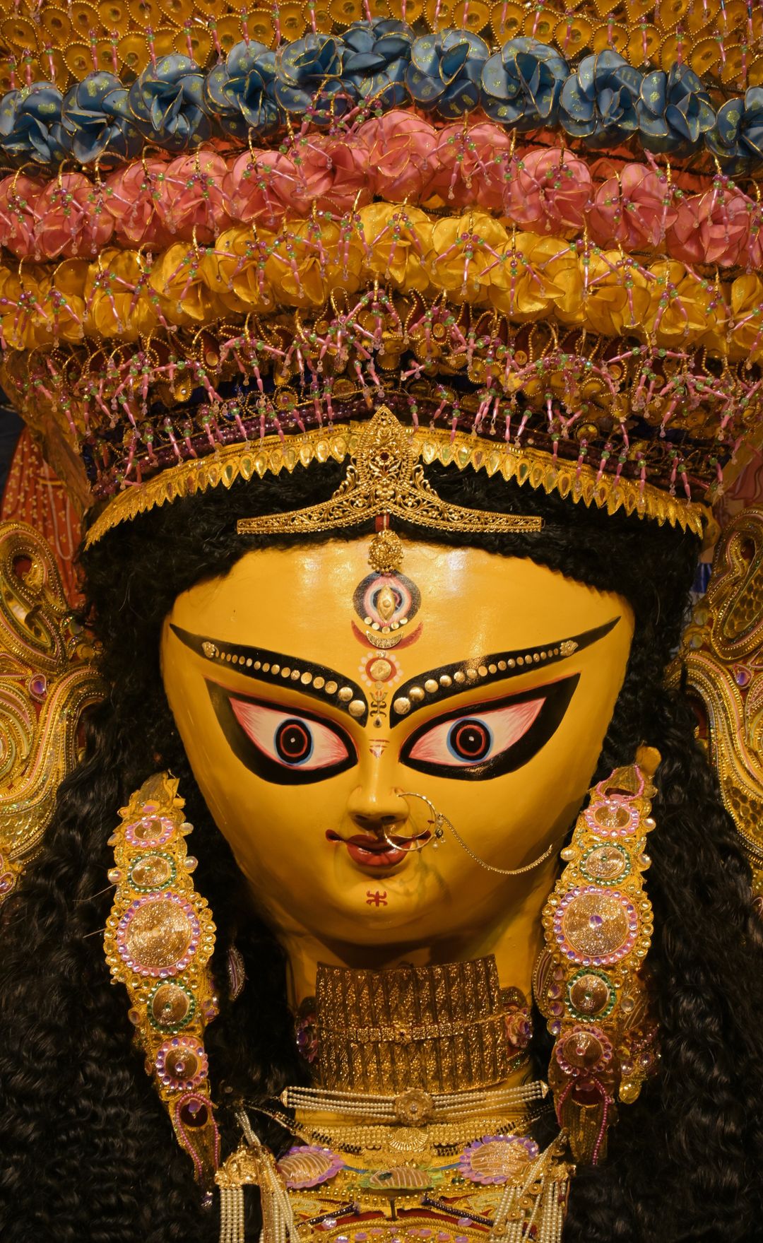 Intricately decorated Maa Durga idol