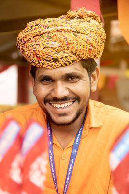 Portrait of a man in a traditional turban.