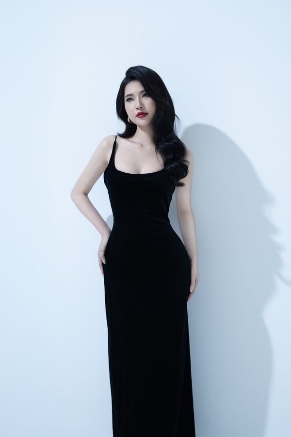 Black Velvet Midi Dress