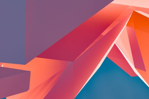 Free Vivid abstract artwork featuring geometric shapes with pink, orange, and blue hues. Stock Photo