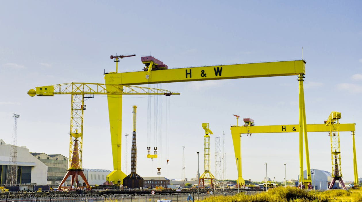 Free Yellow Cargo Ship Crane Stock Photo