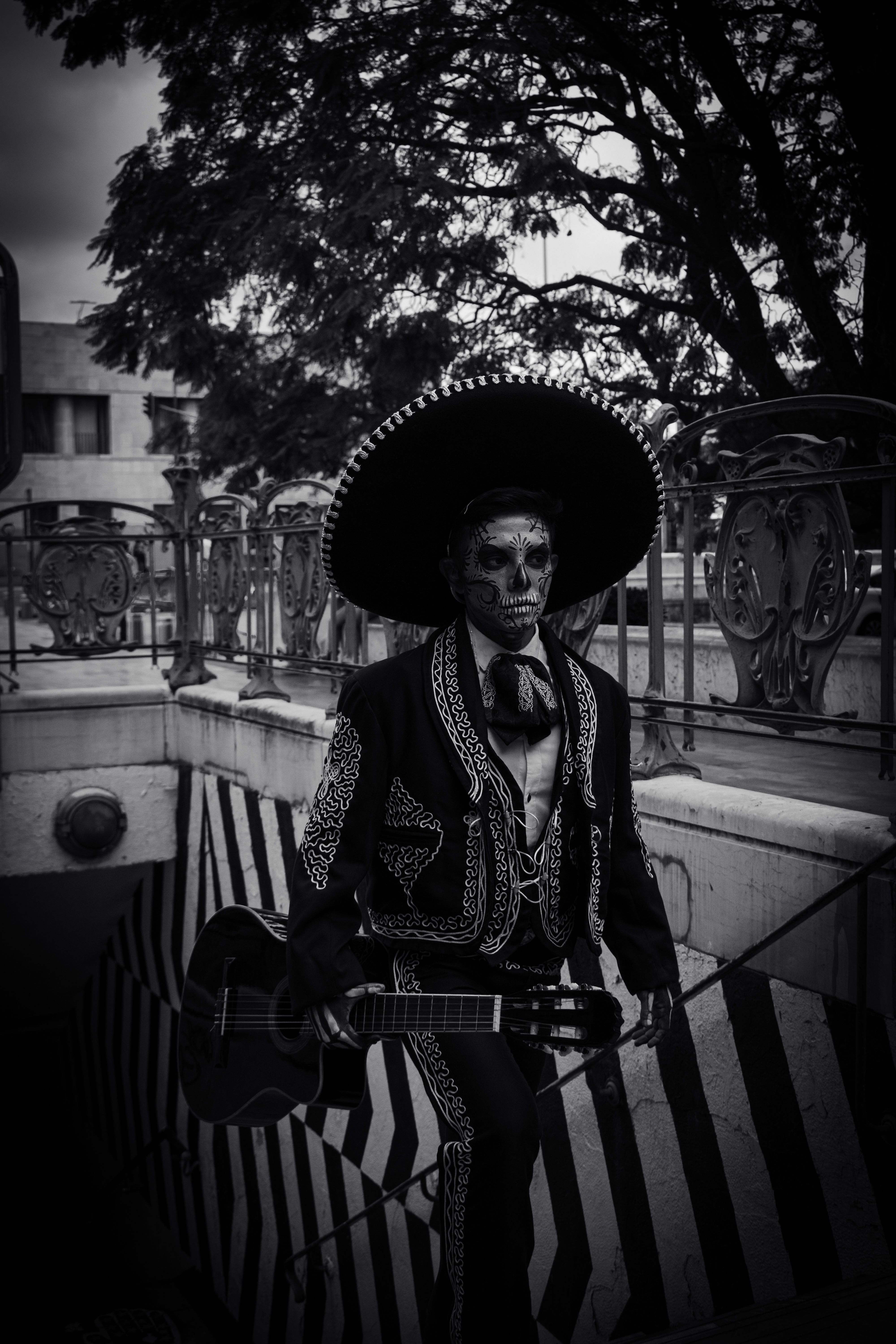 Day of the Dead Mariachi with Calavera Makeup · Free Stock Photo
