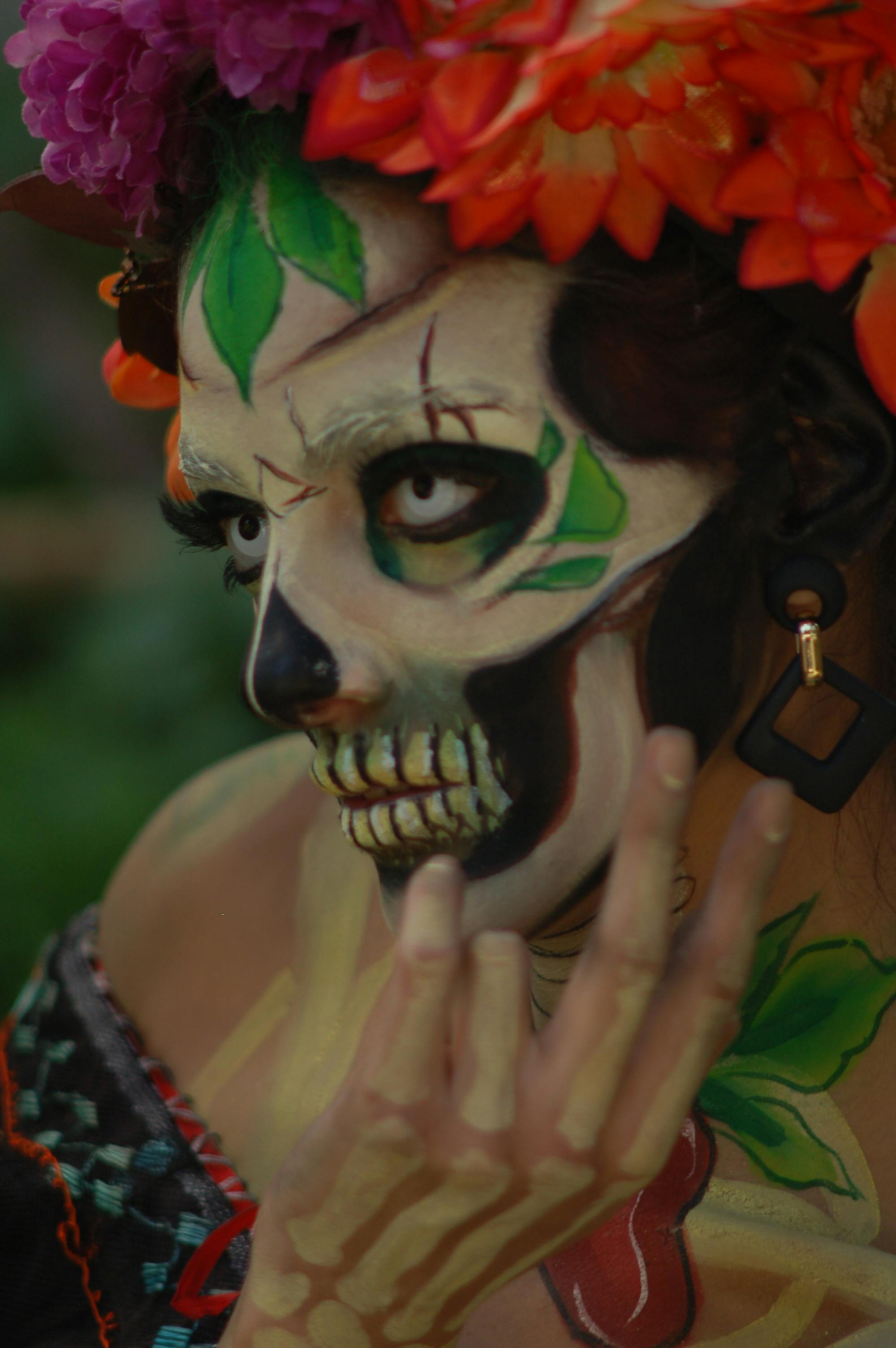 ingyenes Elegáns Dia De Los Muertos Smink Stockfotó