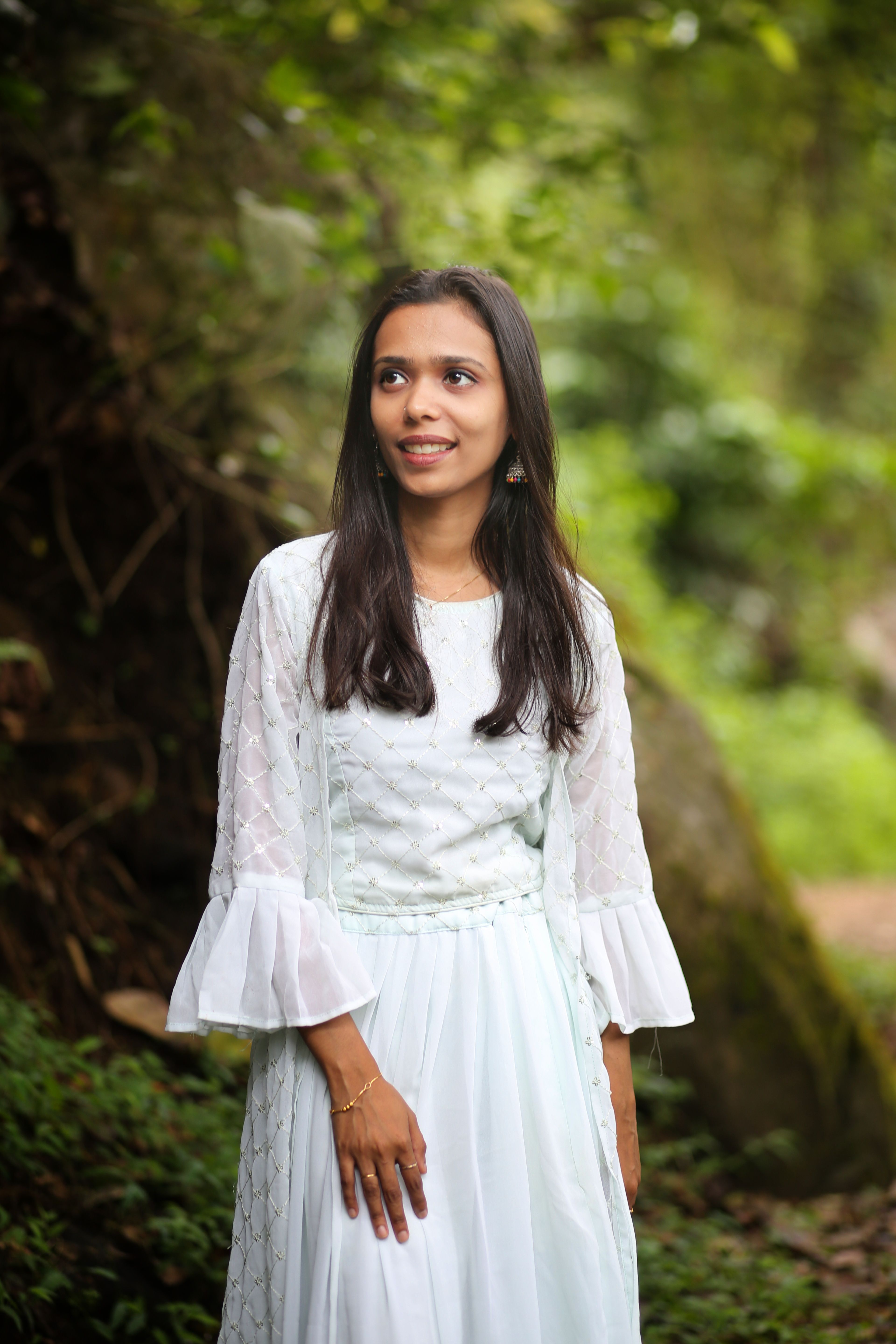 Outdoor Portrait of a Woman in White Dress · Free Stock Photo