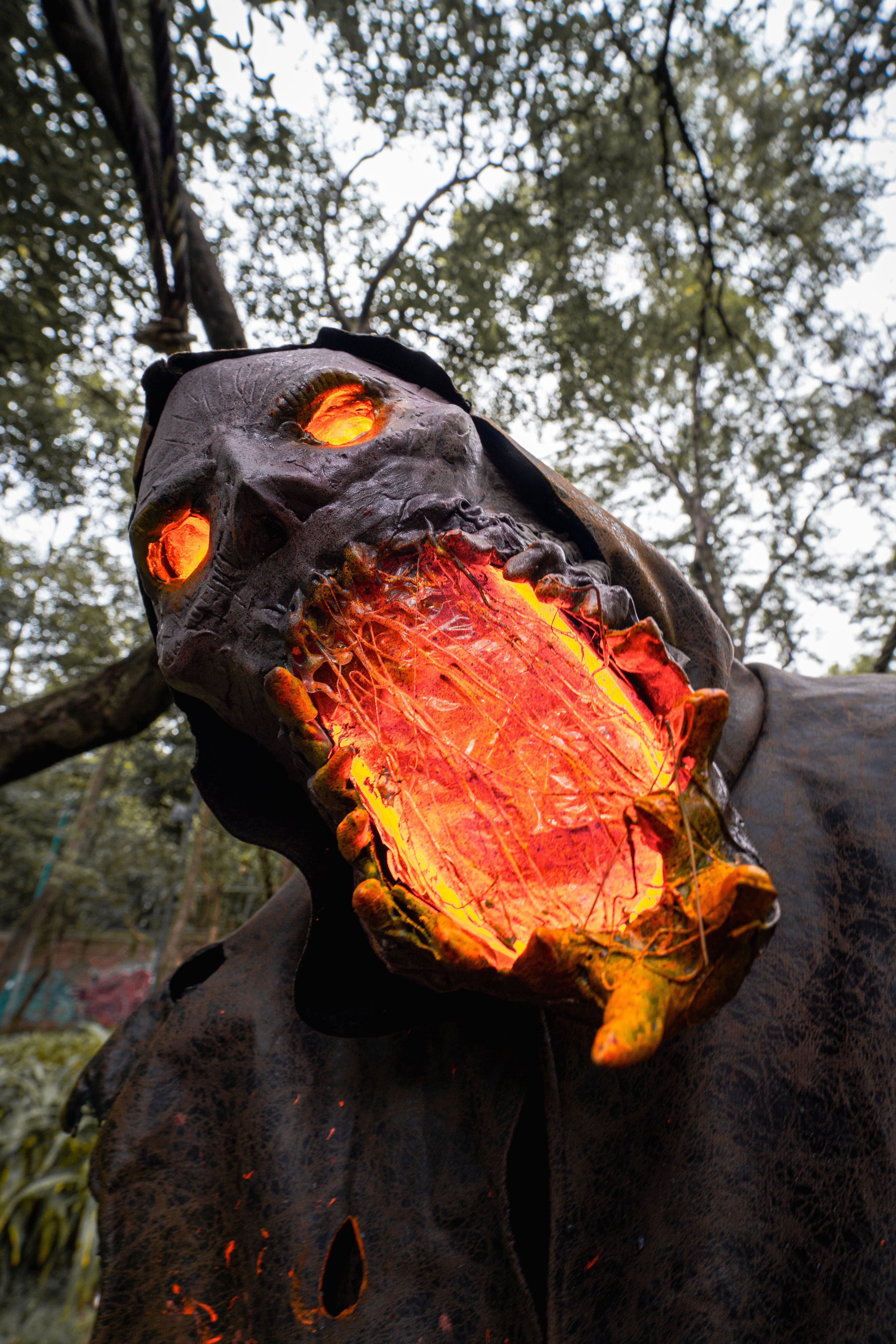 Spooky Halloween Cosplay Mask in Mexican Forest · Free Stock Photo