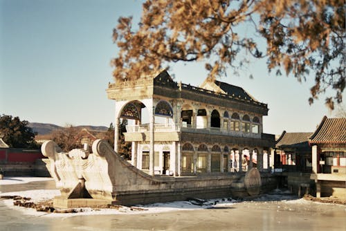 Casa Di Cemento Grigio Accanto Alberi