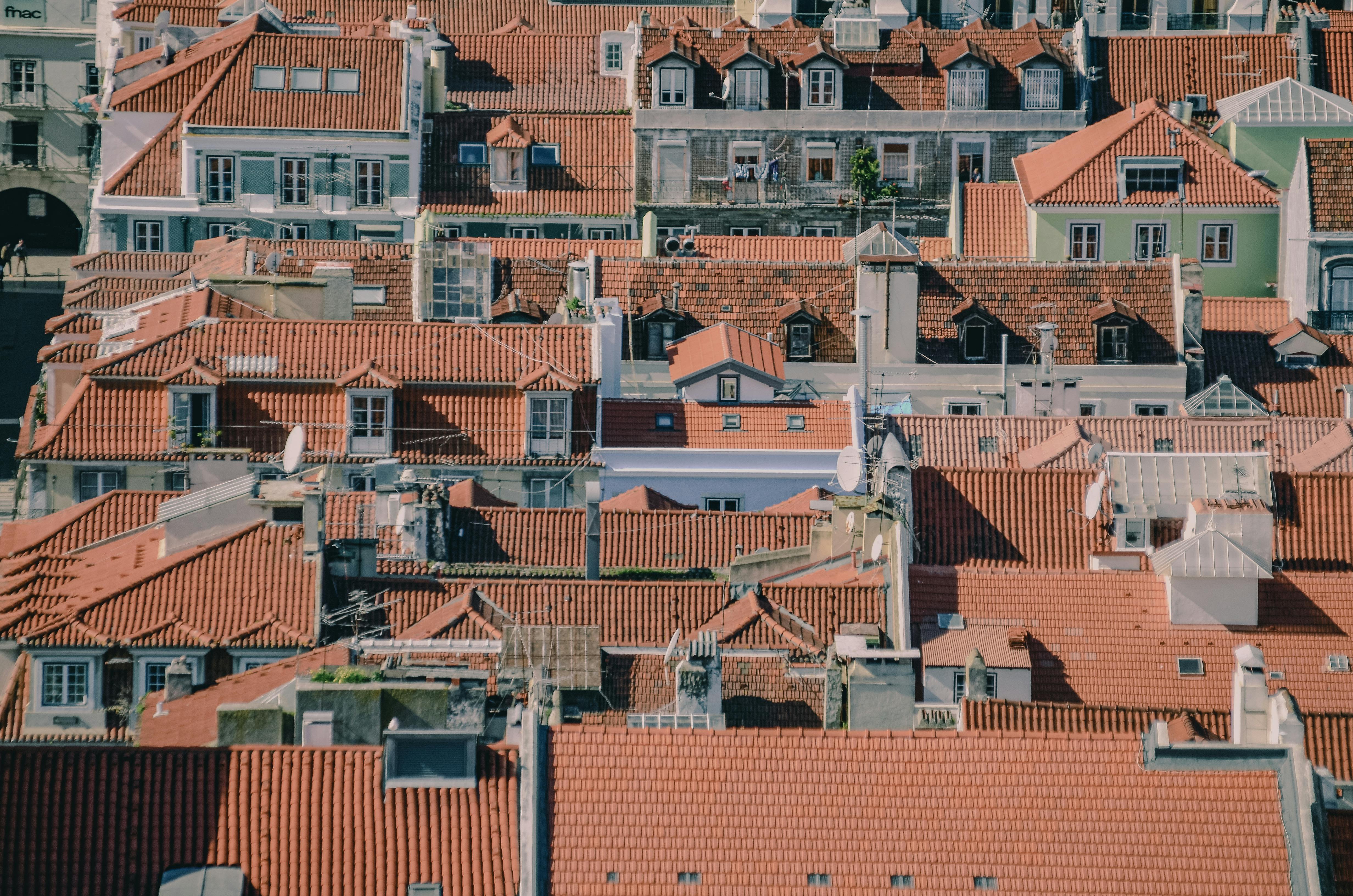 Aerial View of Lisbon's Red Tiled Rooftops