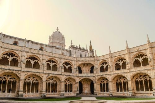 Free Explore the intricate architecture of the stunning Jerónimos Monastery in Lisbon, Portugal. Stock Photo