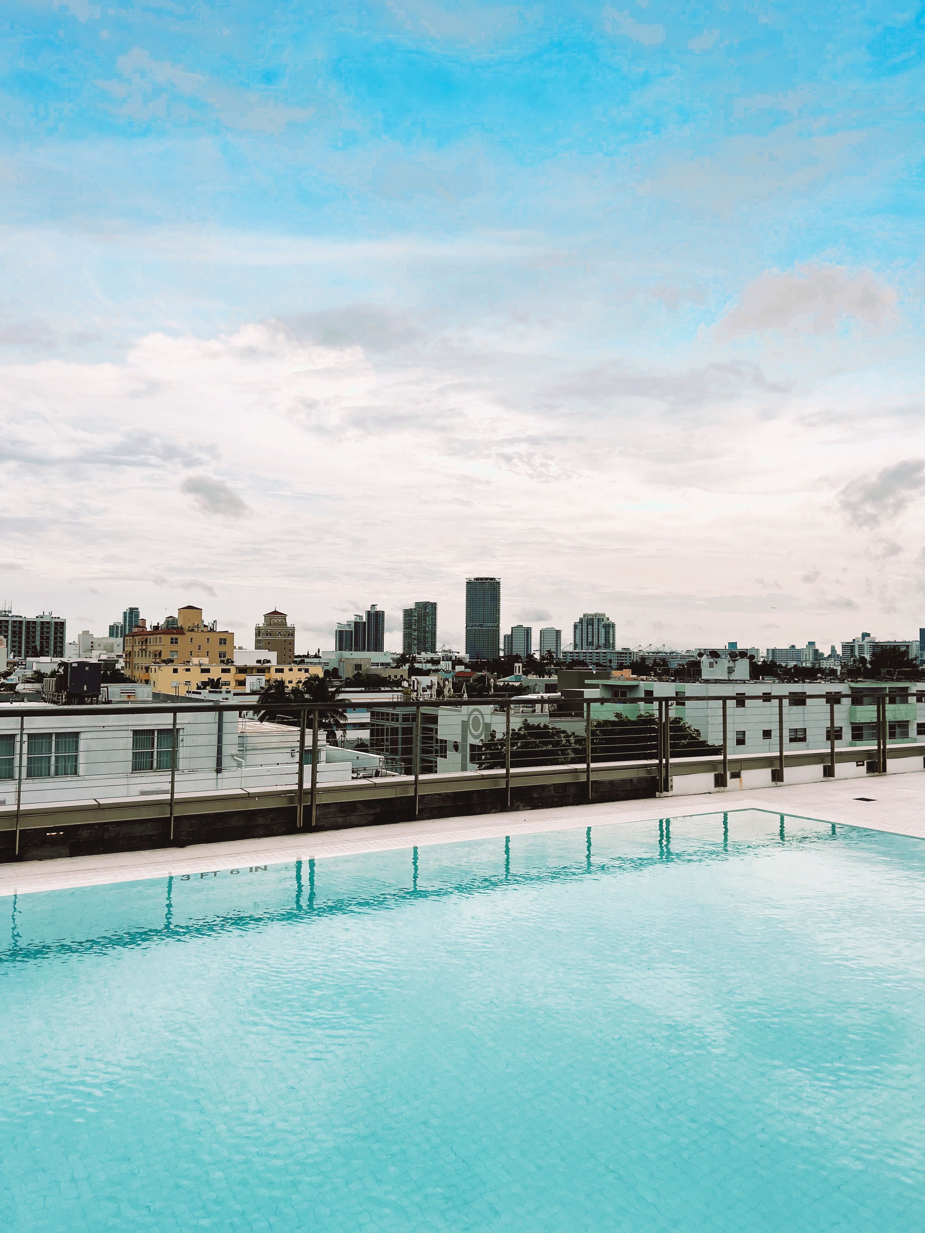 Rooftop Pool with City Skyline View · Free Stock Photo