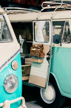 Classic Volkswagen van showcasing its detailed interior design