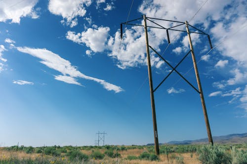 Imagine de stoc gratuită din alimentare electrică, câmp, cer