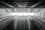 Modern Architectural Interior with Escalator