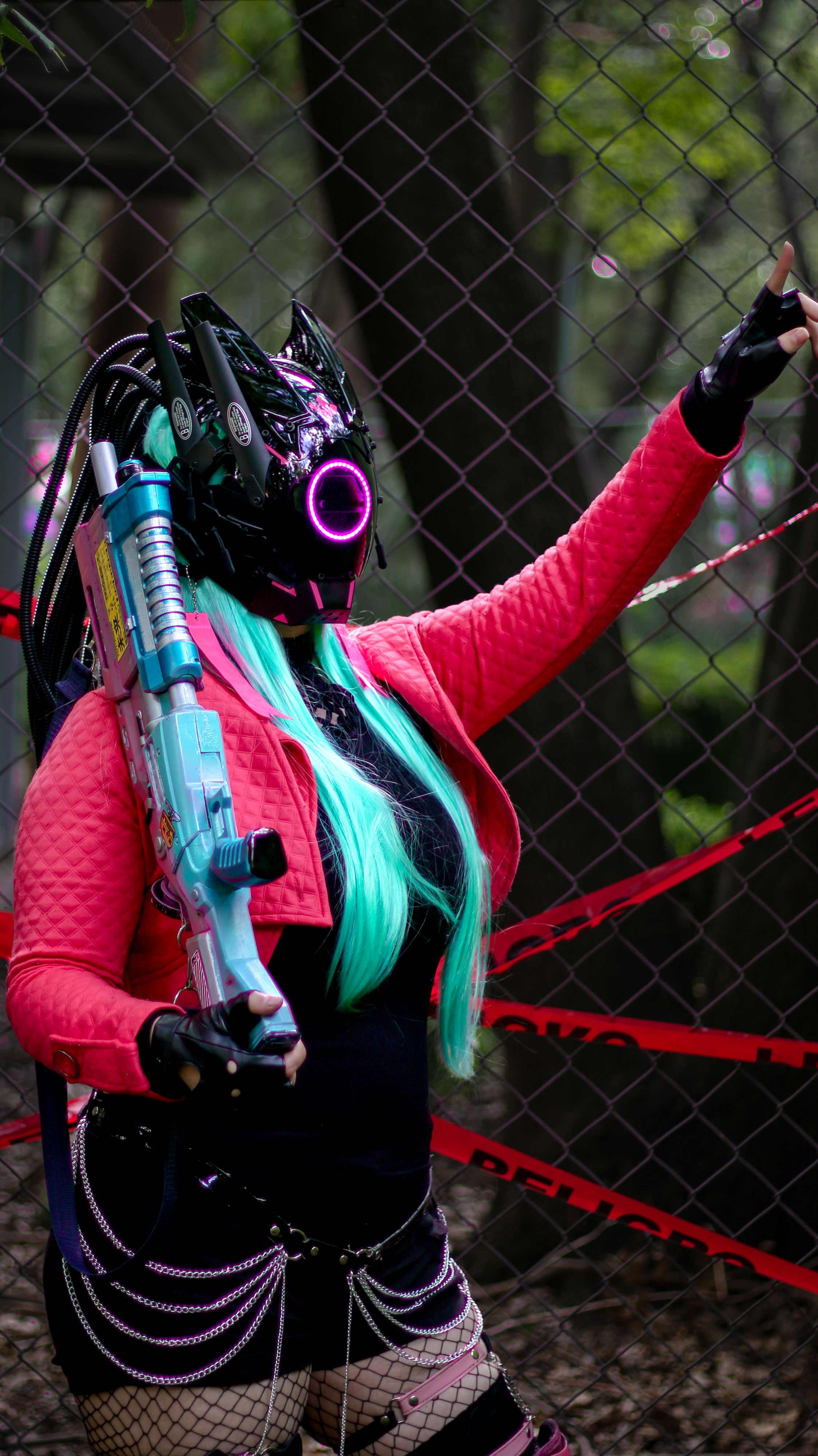 Cyberpunk Dystopian Cosplay in Forest · Free Stock Photo