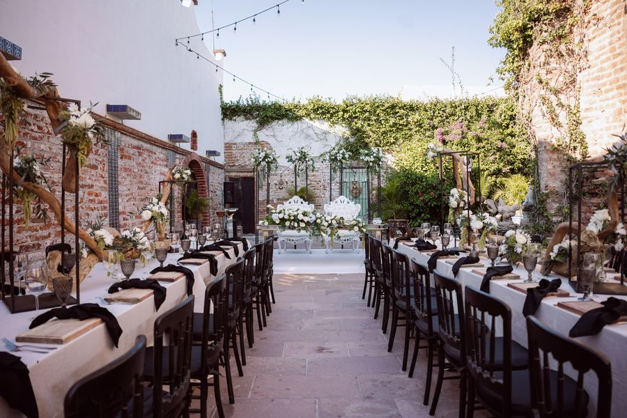 Outdoor wedding reception styled by Selar