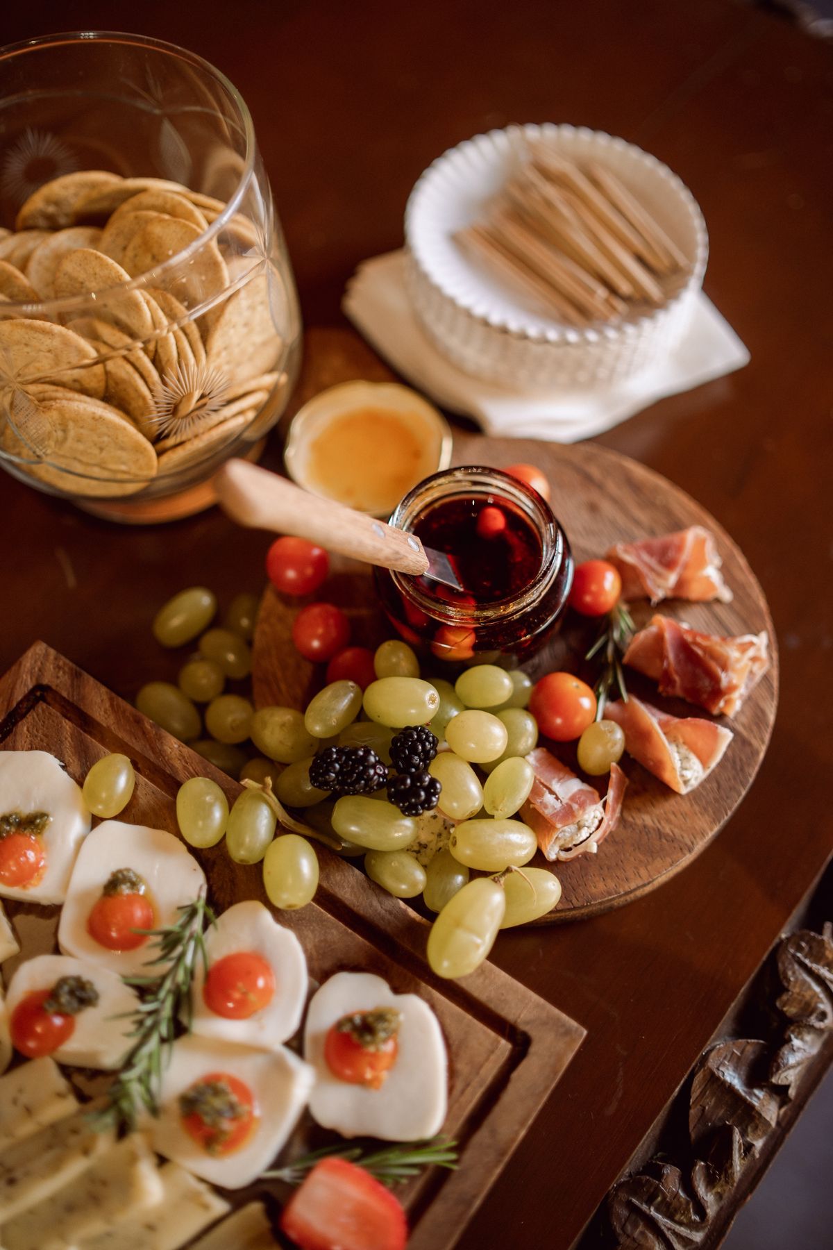 Charcuterie grazing table for a catered event
