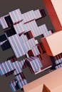 Abstract Geometric Pattern with Striped Cubes