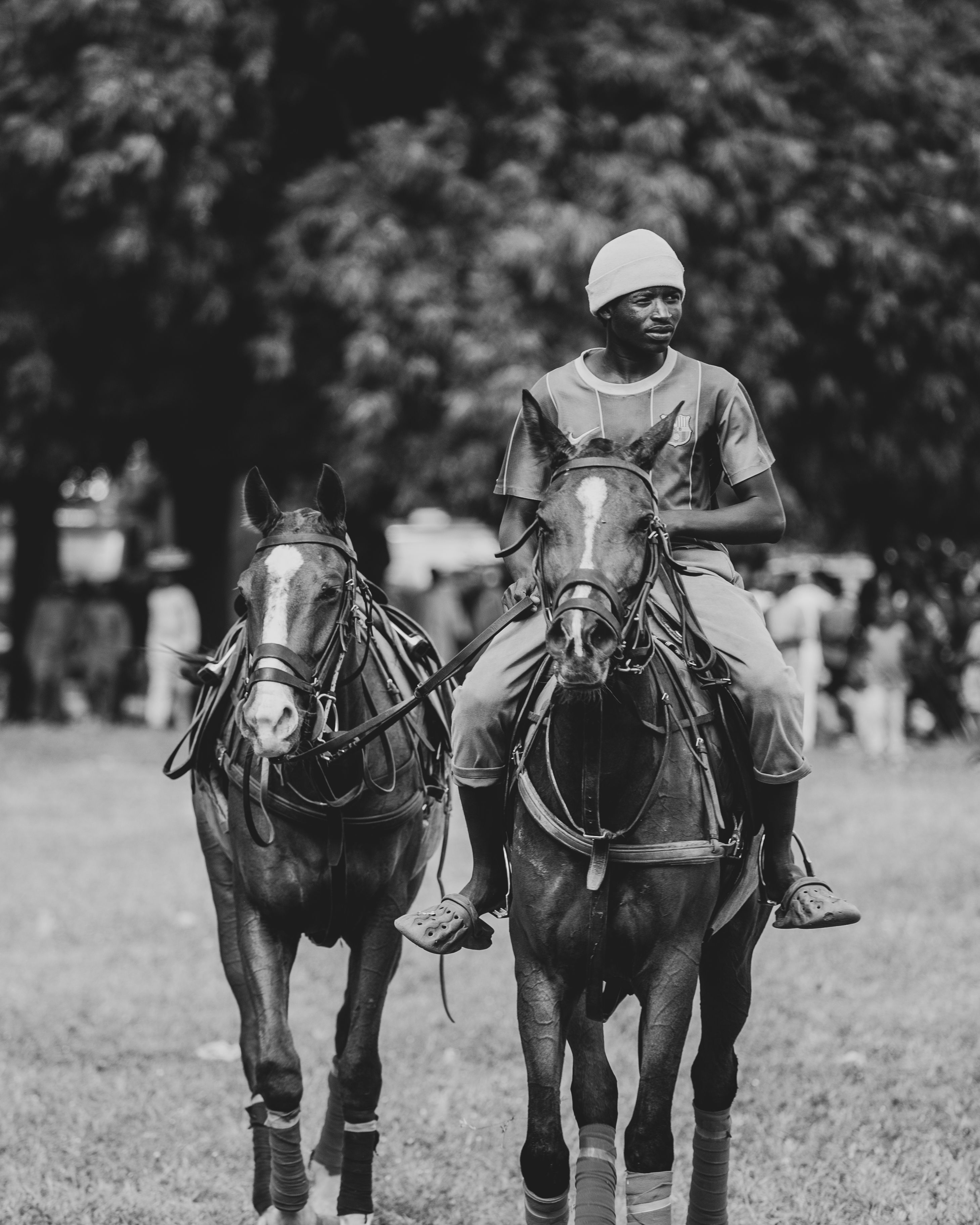 Black and White Horse Rider in Action · Free Stock Photo
