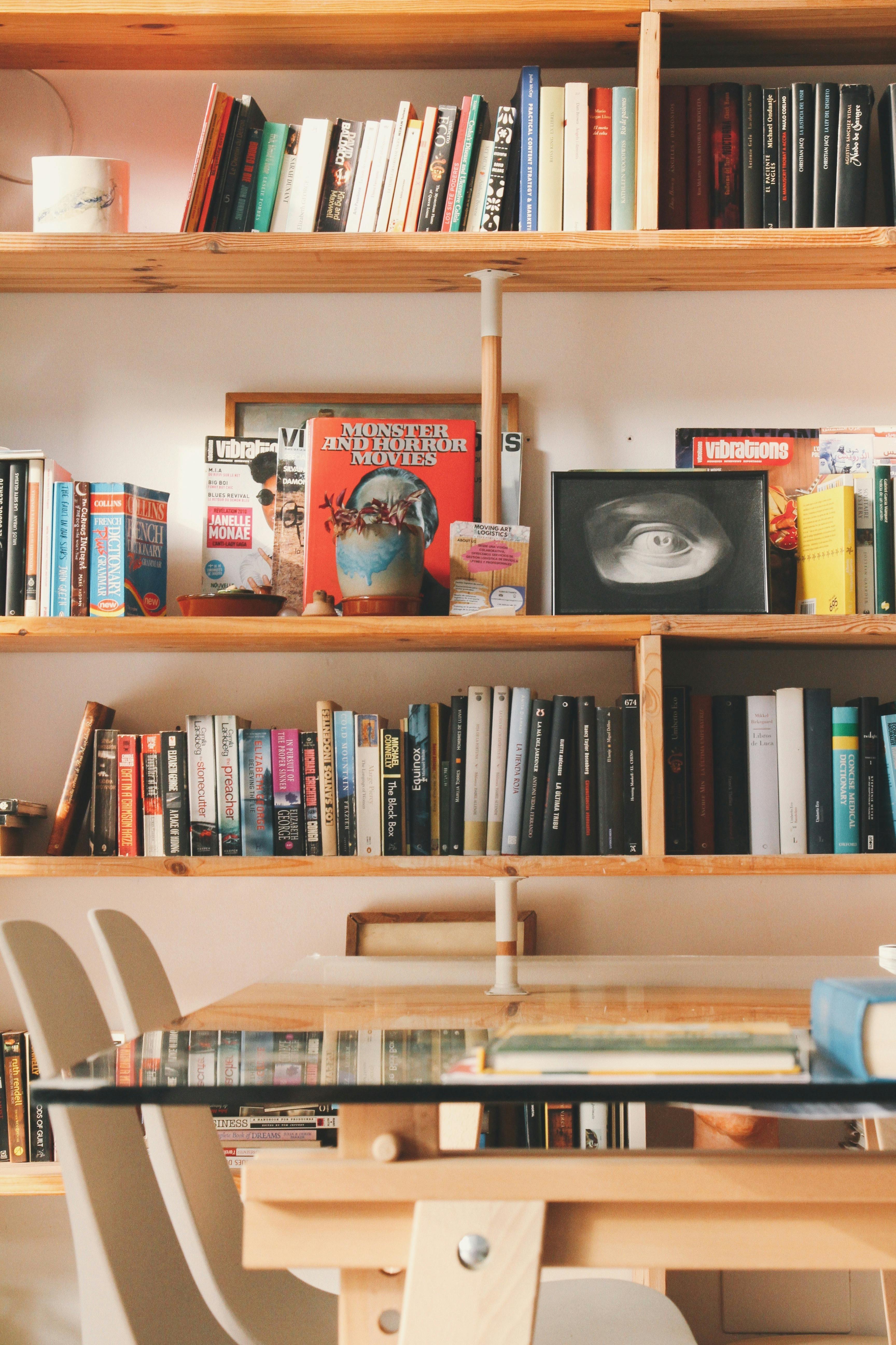 Modern Cookbook Shelves for Living room