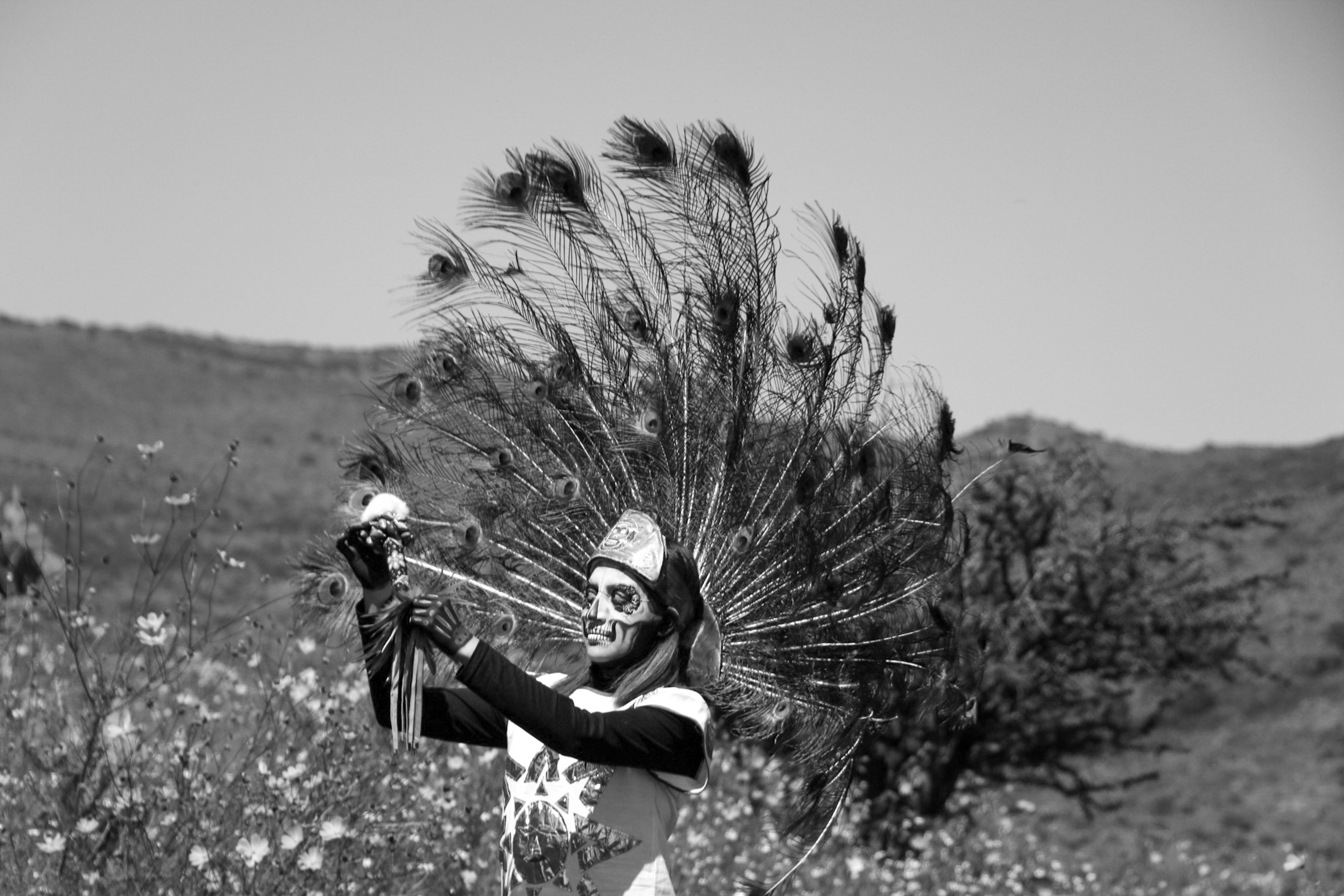 Retrato De Un Festival Indígena En Blanco Y Negro · Foto de stock gratuita