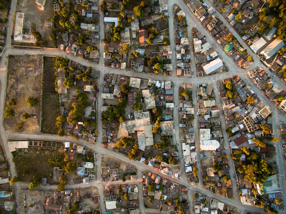 Free Aerial Photography of Assorted-color Buildings Stock Photo