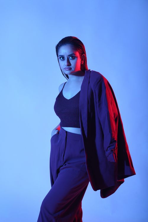 Dramatic Studio Portrait with Blue and Red Lighting · Free Stock Photo