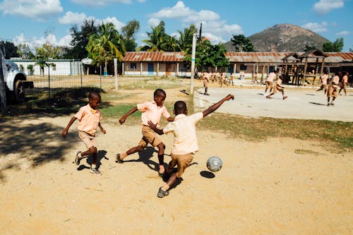 Free Children Playing Soccer Stock Photo