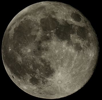 Detailed high-resolution image of the full moon against a dark sky.